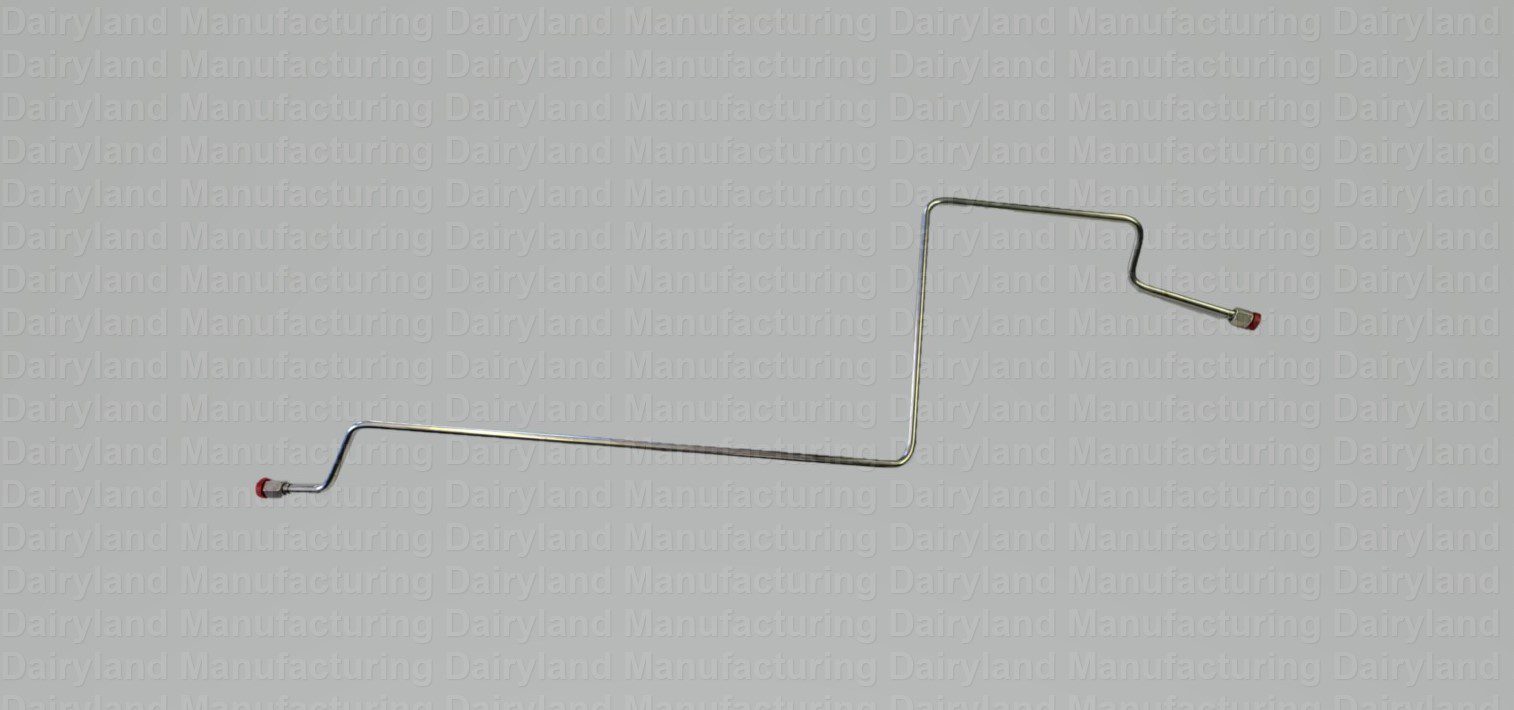 A metal rod with a hook attached to it, measuring approximately 756 millimeters long.