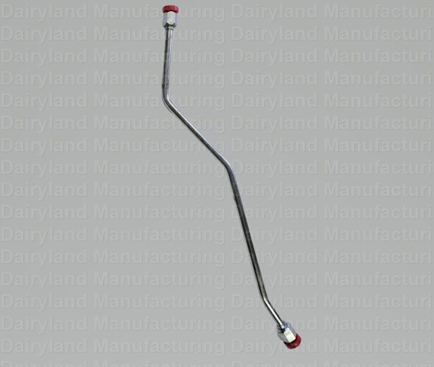 A stainless steel hose with a red handle for IH Tilt Steering.